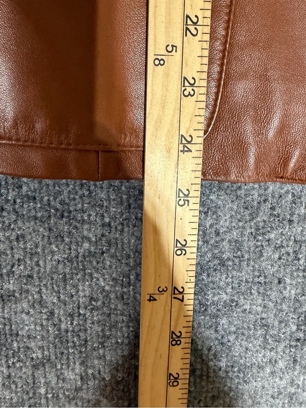 Talbots Chestnut Brown Leather Button-Front Jacket - Picture 9 of 10